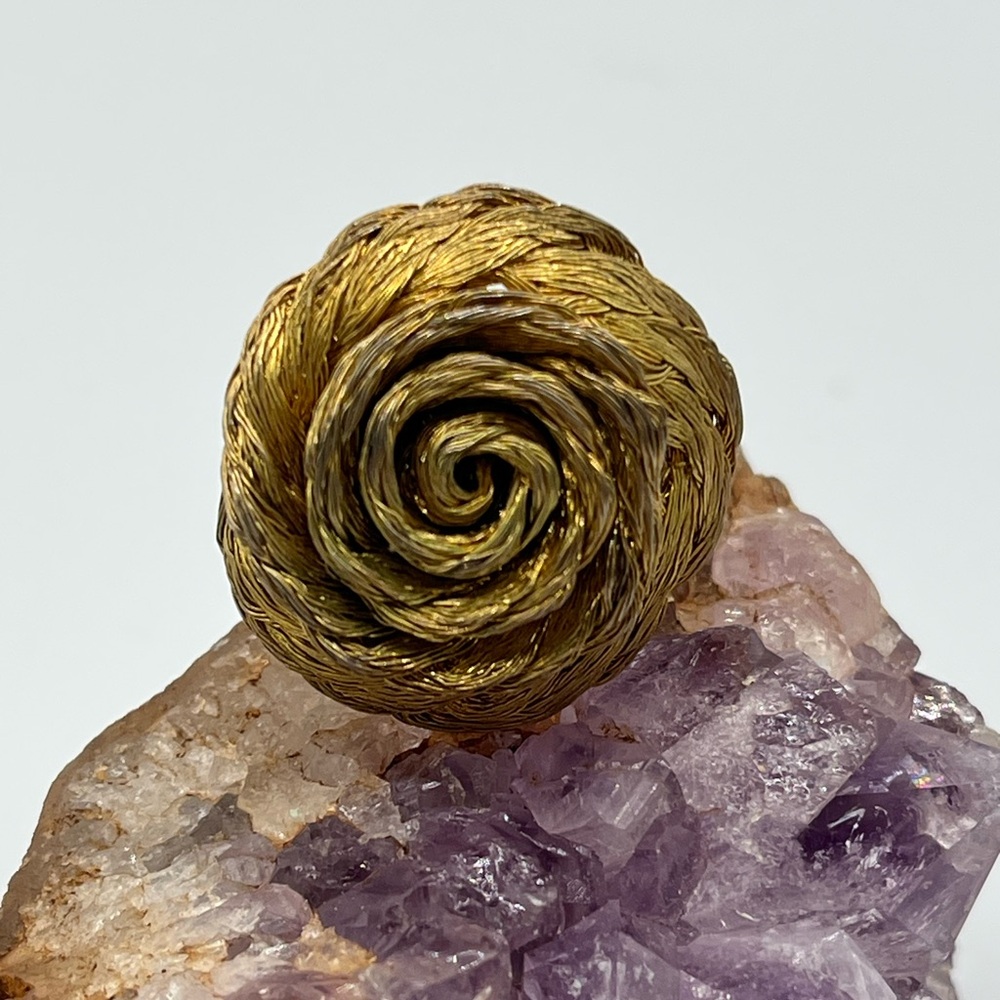 Elegant Gold Spiral Brooch